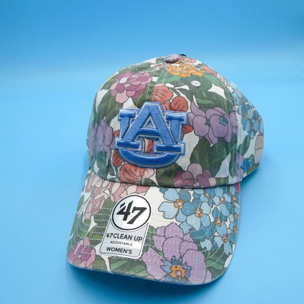 '47 Hat Womens Adjustable Clean Up Auburn Tigers Floral Multi Color Cotton Cap‎